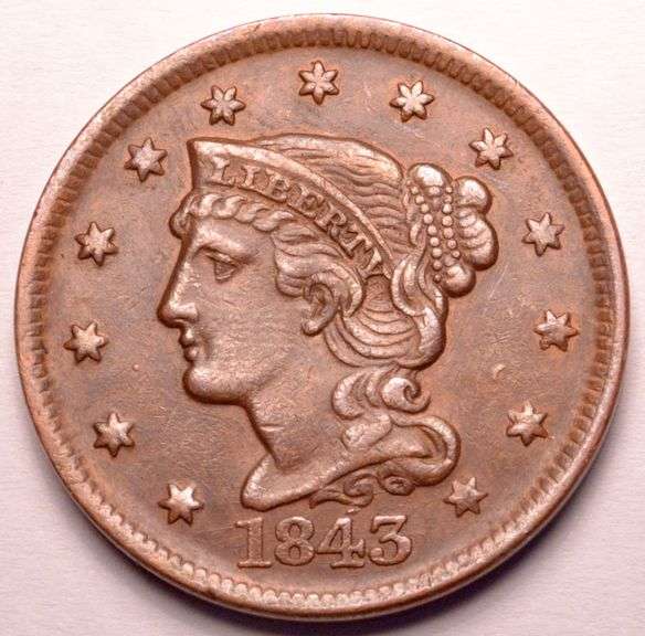 1843 Braided Hair Large Cent
