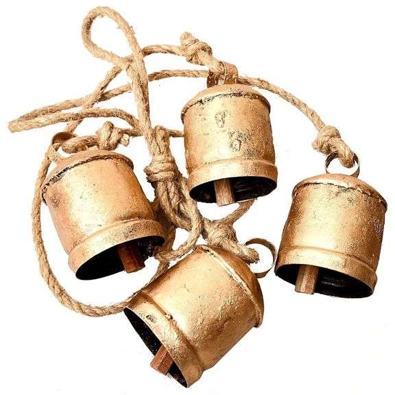 Vintage Rustic Cow Bell Cluster from India