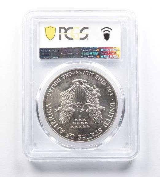 MS67 1990 American Silver Eagle PCGS Beautifully Toned Peripheral