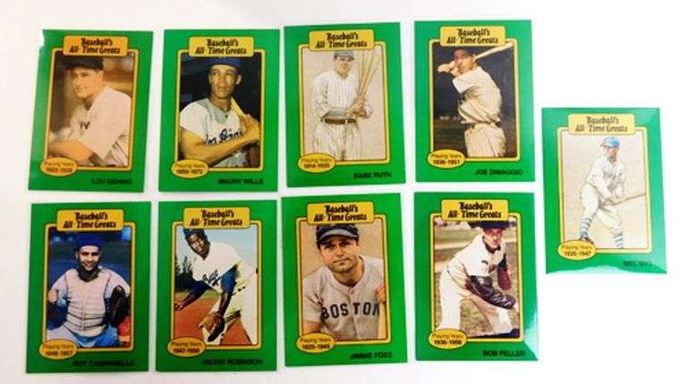 9 Baseball's All-Time Greats Football Cards