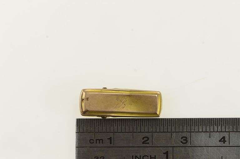 10K Yellow Gold J Cursive Letter Initial Monogram Bar Dress Clip