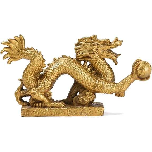 Handcrafted Brass Azure Dragon Figurine