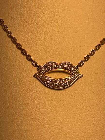 BRAND NEW 14K YELLOW GOLD DIAMOND STATION NECKLACE