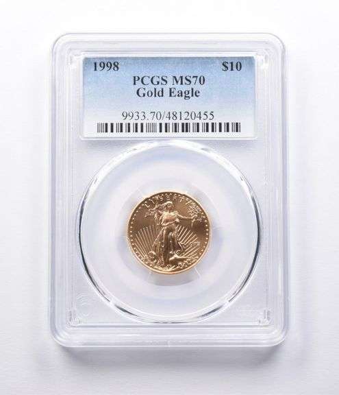MS70 1998 $10 American Gold Eagle 1/4 Oz Gold PCGS