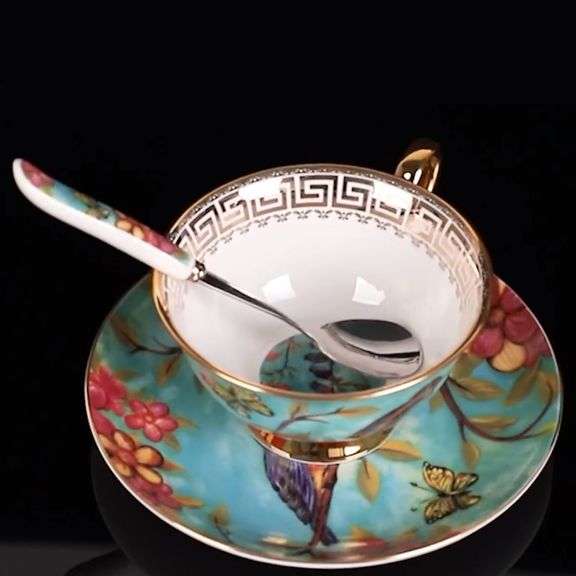 Vintage European Bone China Coffee Cup & Tea Set