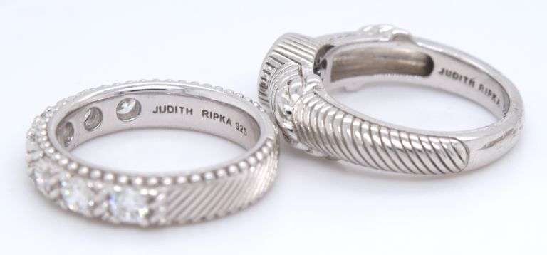 Lot of 4 Judith Ripka 925 sterling silver rings