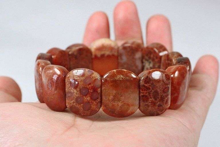 Incredible 284ct Coral Fossil beaded bracelet