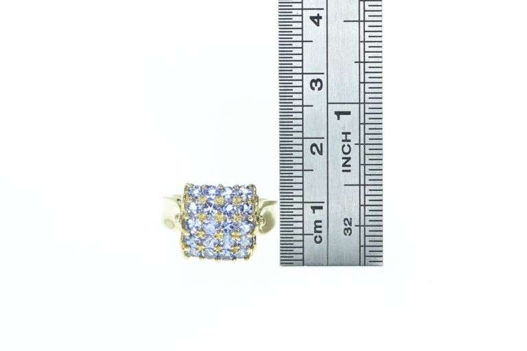 14K Yellow Gold Squared Domed Tanzanite Vintage Ring