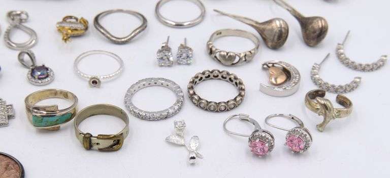 Group lot of Vintage 925 sterling silver Mixed jewelry
