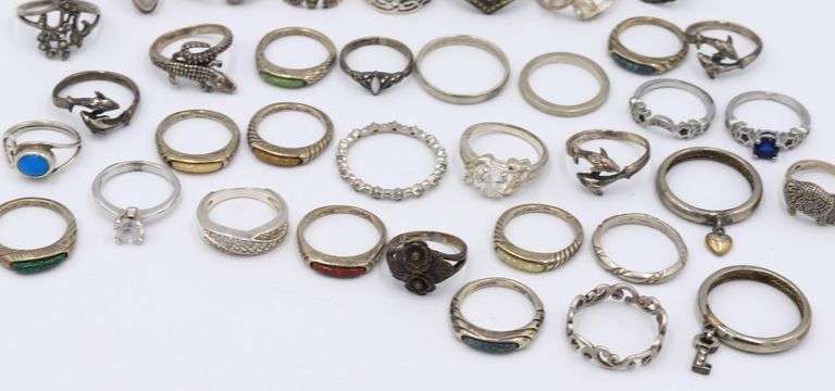 Group lot of Vintage 925 sterling silver rings