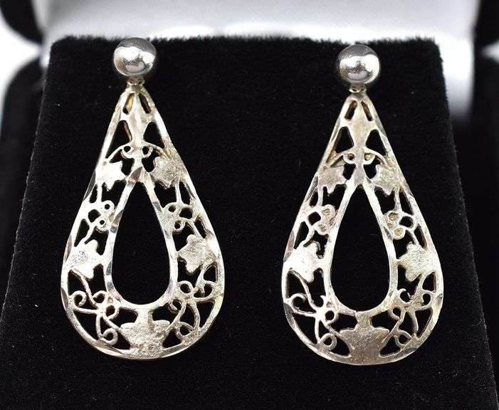 Sterling Silver Ball Stud Earrings with Dangle Enhancement