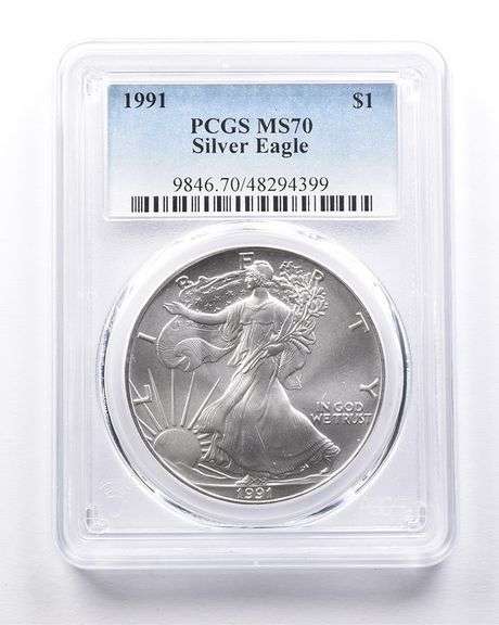 MS70 1991 American Silver Eagle PCGS