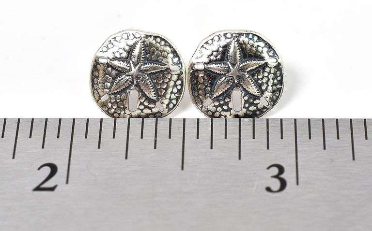 Sterling Silver Sea dollar Stud Earrings