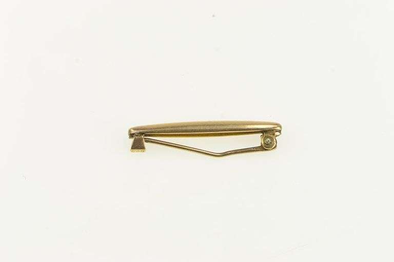 10K Yellow Gold Oval Curved Simple Plain Bar Pin/Brooch