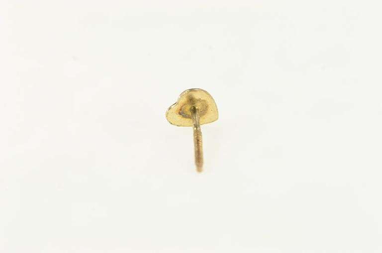 10K Yellow Gold Heart Love Symbol Single Stud Earring