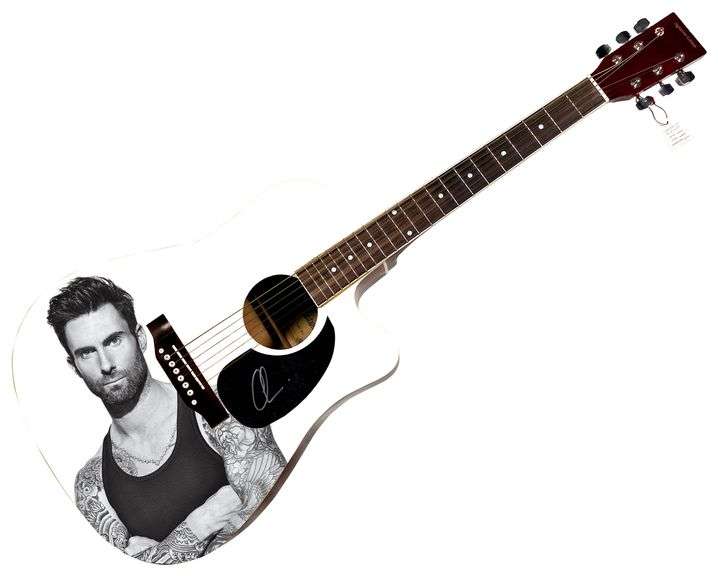 Adam Levine Autographed Zen Graphics Acoustic Guitar - Autograph Pros COA