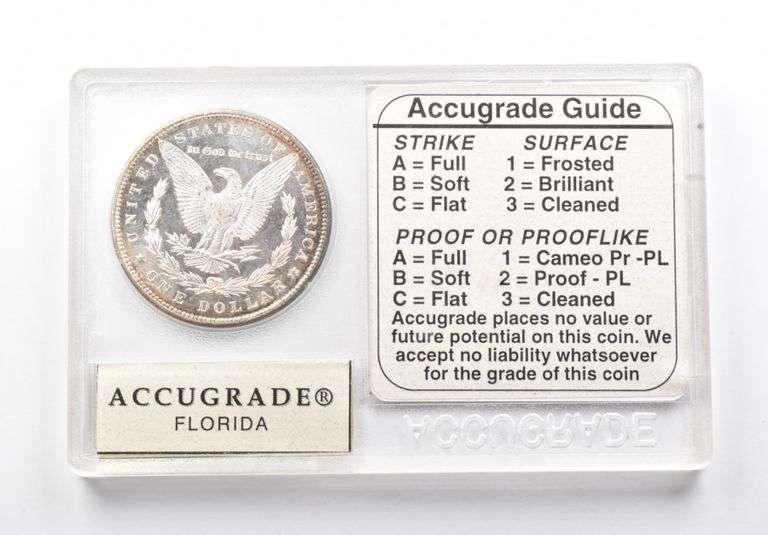 A2-64 DMPL 1884 Morgan Silver Dollar Accugrade