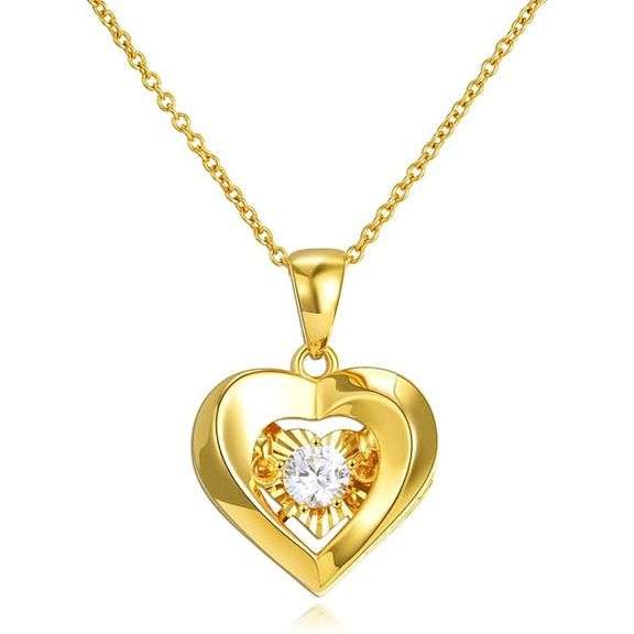 Eternal Love's Embrace 18k Gold Heart Necklace