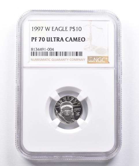 PF70 UCAM 1997-W $10 American Platinum Eagle 1/10 Oz Platinum NGC