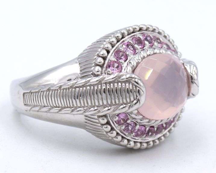 Judith Ripka pink Chalcedony ring in 925 sterling silver