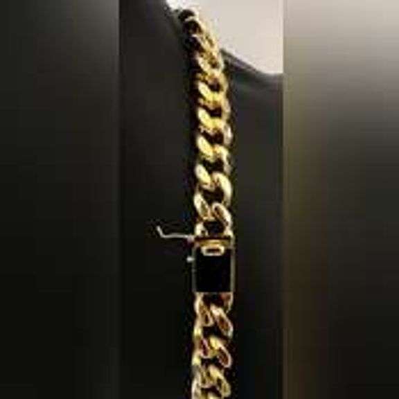 Strong 95 Gram 14 Kt Gold Plate Curb Link Bracelet SA65R