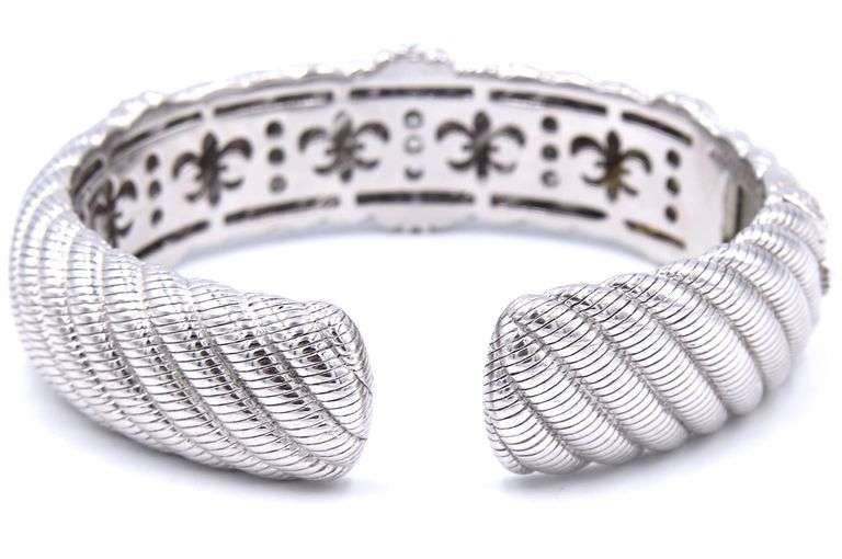 Vintage Judith Ripka CZ wide cuff bangle
