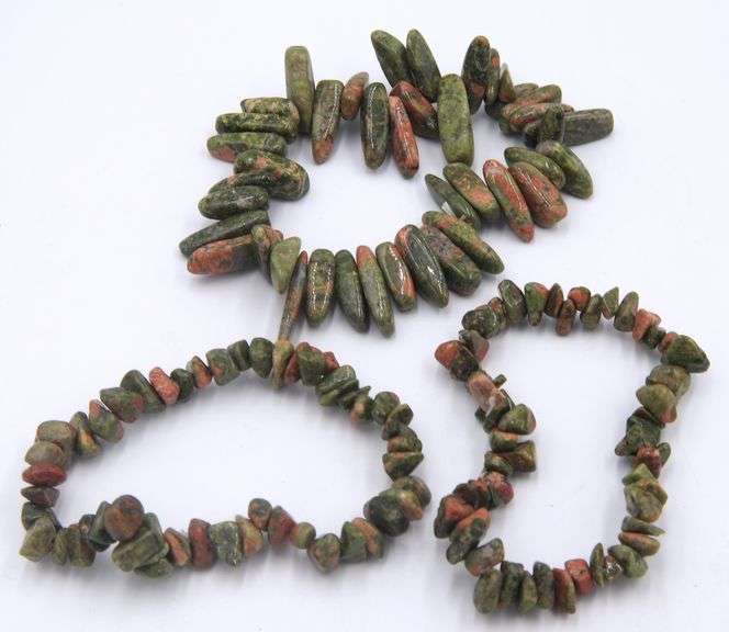 Lot of Unakite gemstone mixed jewelry