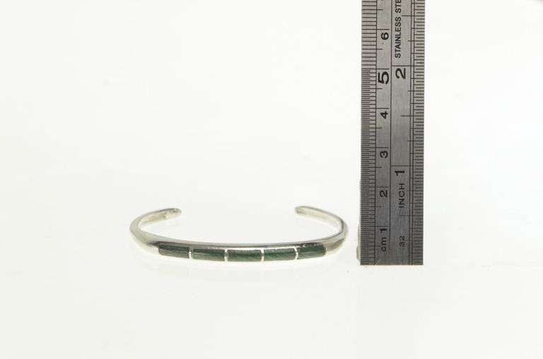 Sterling Silver Malachite Inlay Southwestern Cuff Bracelet