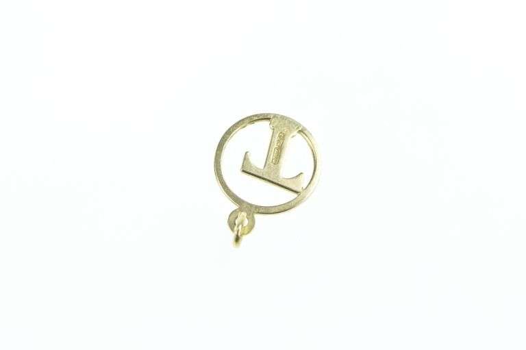 18K Yellow Gold T Letter Initial Monogram Name Charm/Pendant