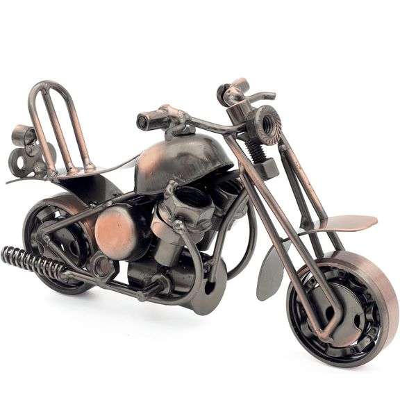Harley Davidson Handcrafted Vintage Metal Sculpture
