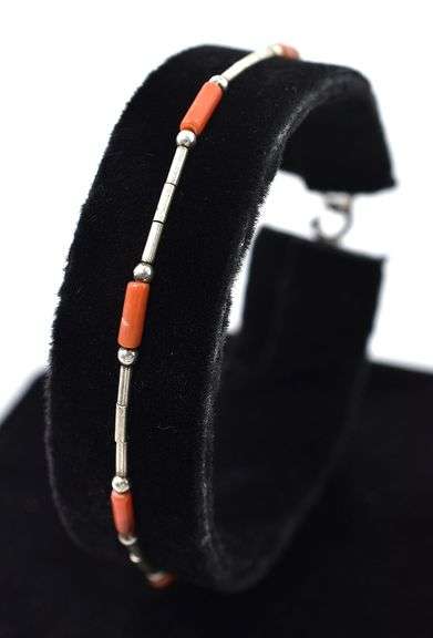 Perfect 925 Coral Gemstone Bracelet