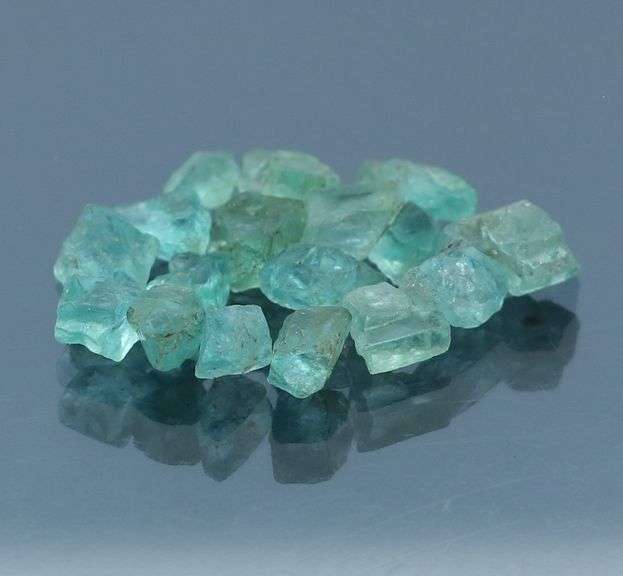 Uncut untreated 9.74ct Paraiba blue Apatite parcel