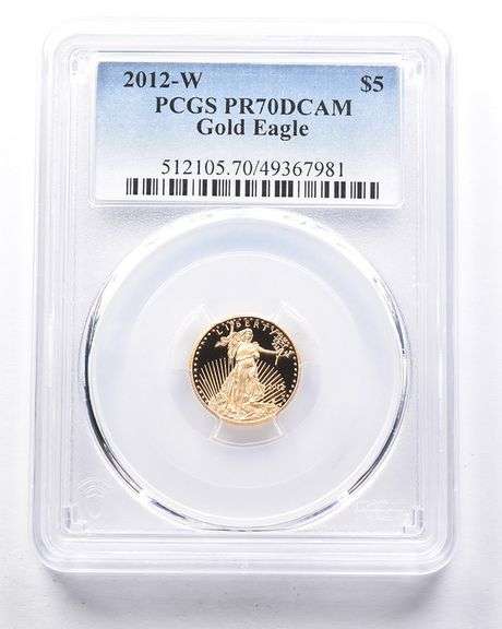 2012-W $5 American Gold Eagle 1/10 Oz Gold PR70 DCAM PCGS