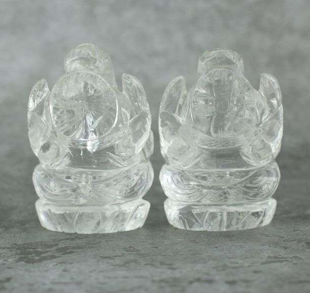 Glorious 486.50ct Quartz carving pair