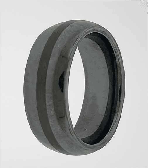 Polished And Satin Two-Tone Mens Tungsten Ring