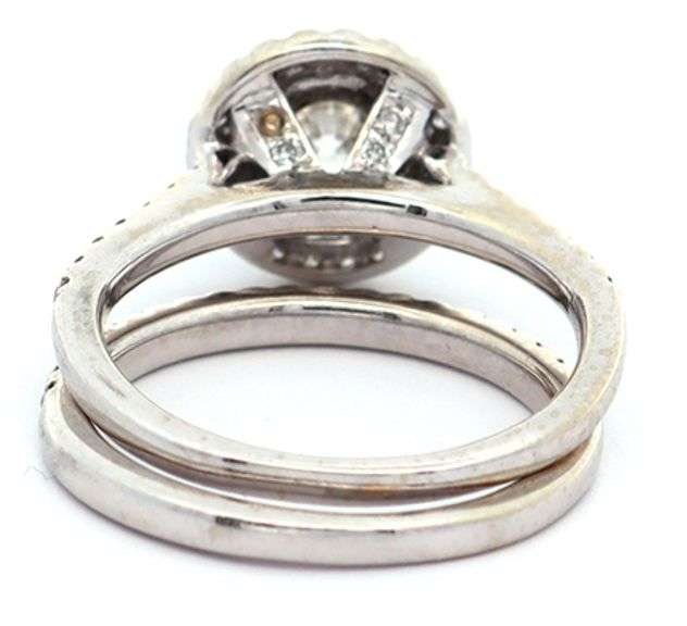 1.15ctw  Round Diamond Double Halo Bridal Set in 14K