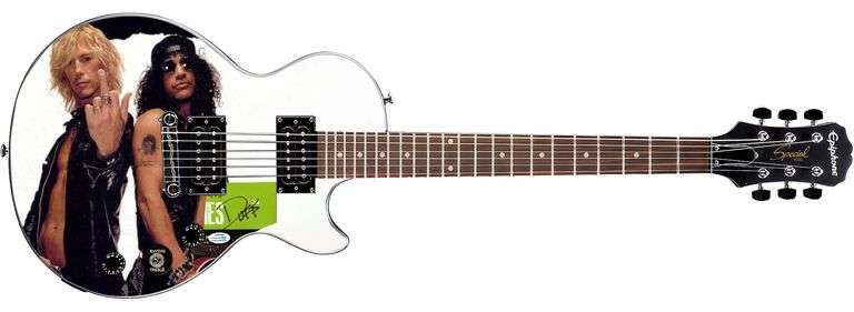 Guns N Roses Duff McKagan Autographed Epiphone 1/1 Custom Graphics Guitar ACOA