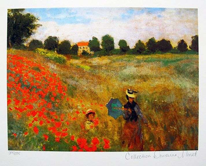 Claude Monet, Poppies Near Aegenteuil, Signed by the Estate