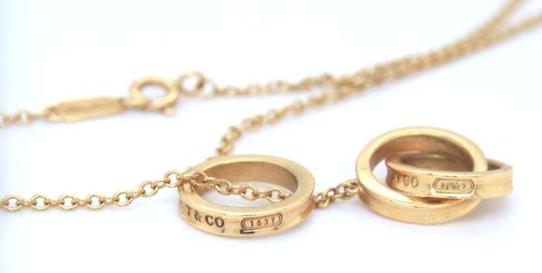 Tiffany & Co 1837 Interlocking double circle yellow gold necklace