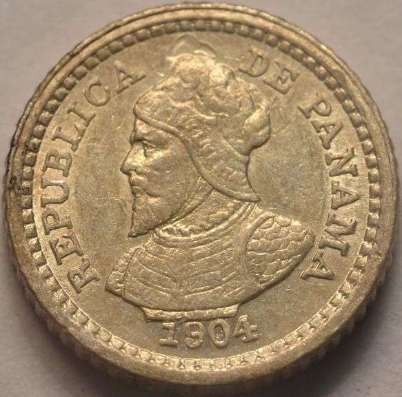 1904 Panama "Pill" 2 1/2 Centesimos Silver Coin