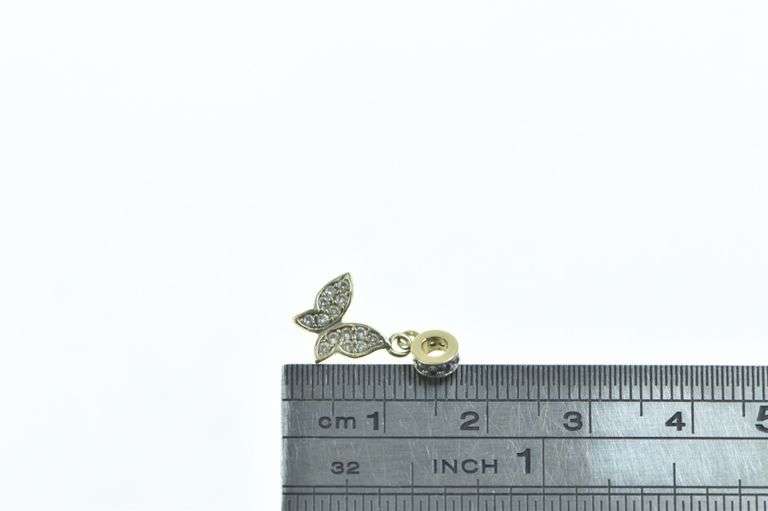 14K Yellow Gold Butterfly Beauty Change Symbol CZ Charm/Pendant