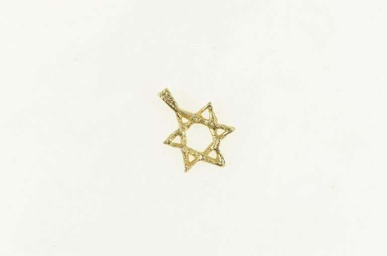 14K Yellow Gold Star of David Jewish Faith Symbol Charm/Pendant