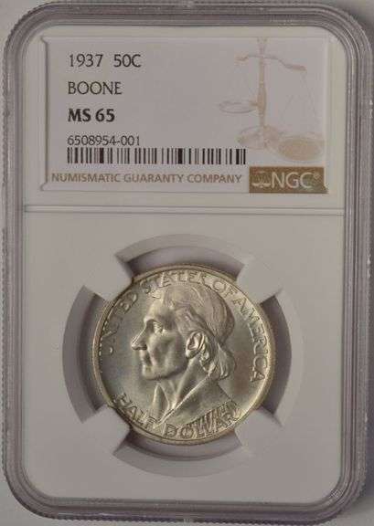 1937 Boone Commemorative Half Dollar NGC MS65