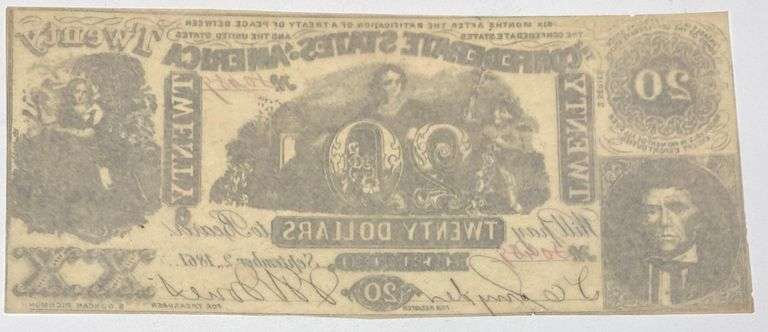CH CU Sept 21 1861 $20 Early CSA Note