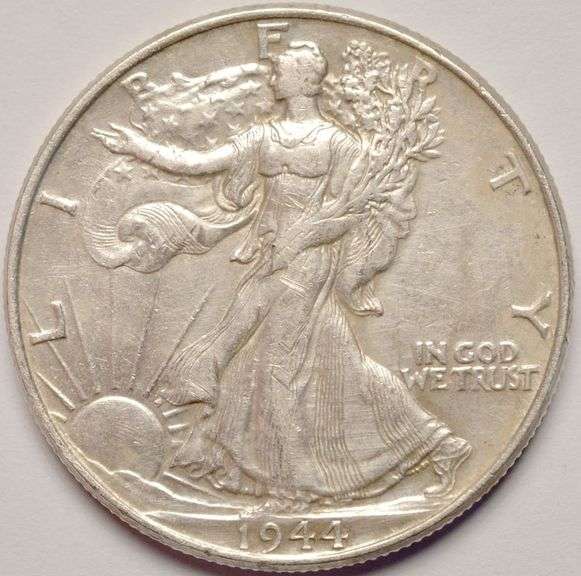 1944 Walking Liberty Half Dollar, Circulated.