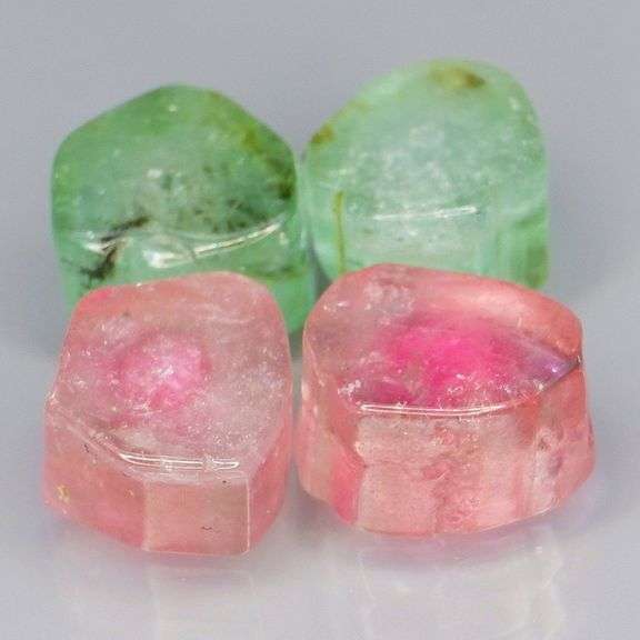 Awesome 7.19ct pink and green Tourmaline set