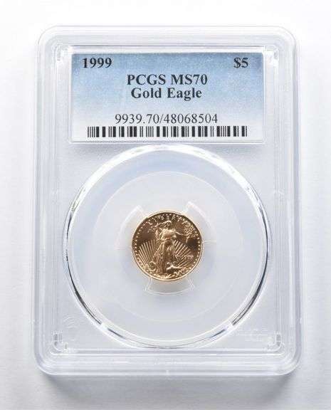 MS70 1999 $5 American Gold Eagle 1/10 Oz Gold PCGS