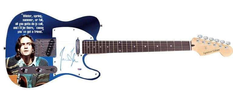James Taylor Signed You’ve Got A Friend Graphics Photo Guitar PSA