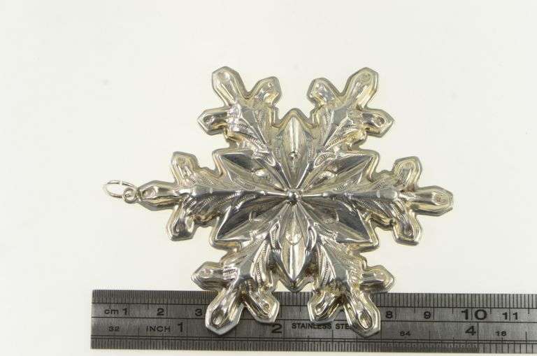 Sterling Silver 1973 Gorham Sterling Snow Flake Christmas Ornament