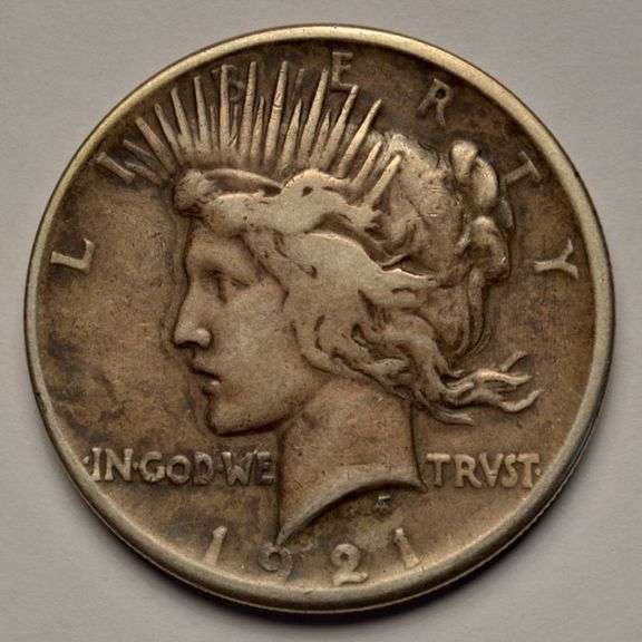 1921 High Relief Peace Silver Dollar, Circulated.